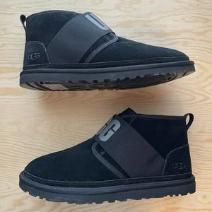 UGG Men’s Neumel II Graphic Spell Out Black Suede Ankle Boost 1119392 Size 11